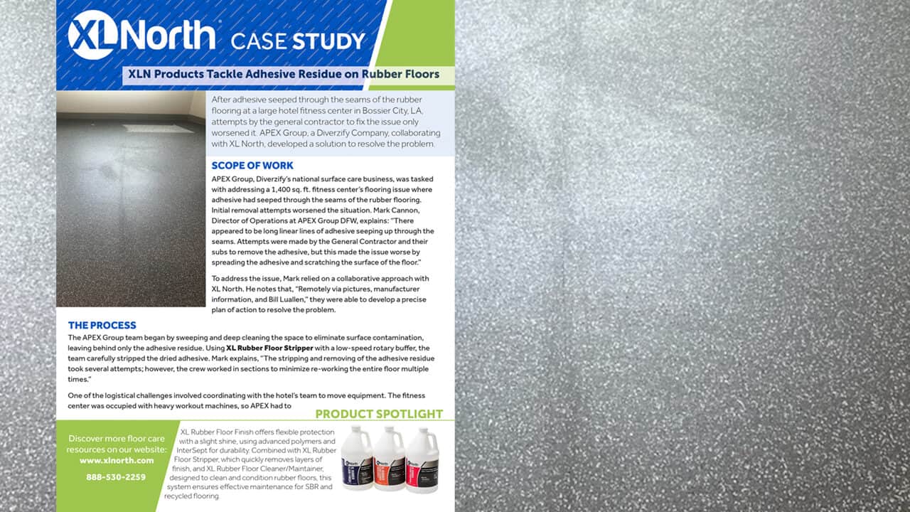 Adhesive Removal from Rubber Floors Case Study